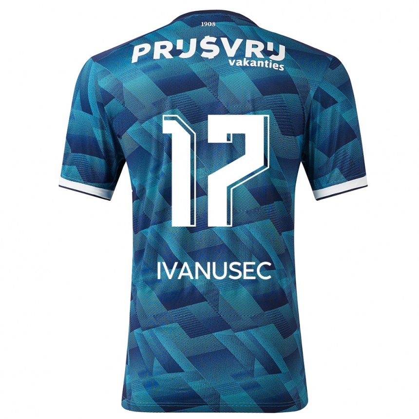 Niño Fútbol Camiseta Luka Ivanusec #17 Azul 2ª Equipación 2023/24