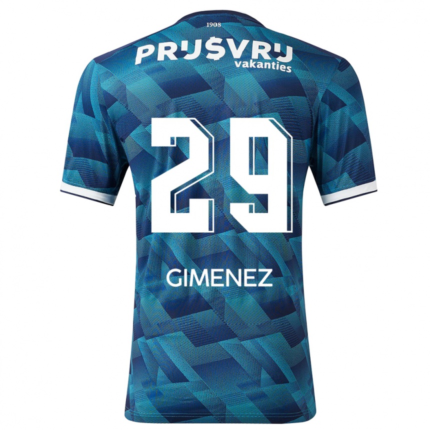 Niño Fútbol Camiseta Santiago Gimenez #29 Azul 2ª Equipación 2023/24