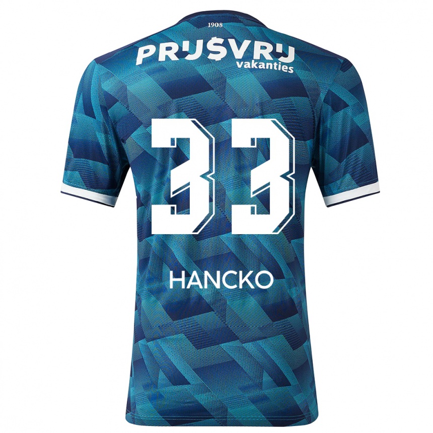 Niño Fútbol Camiseta David Hancko #33 Azul 2ª Equipación 2023/24