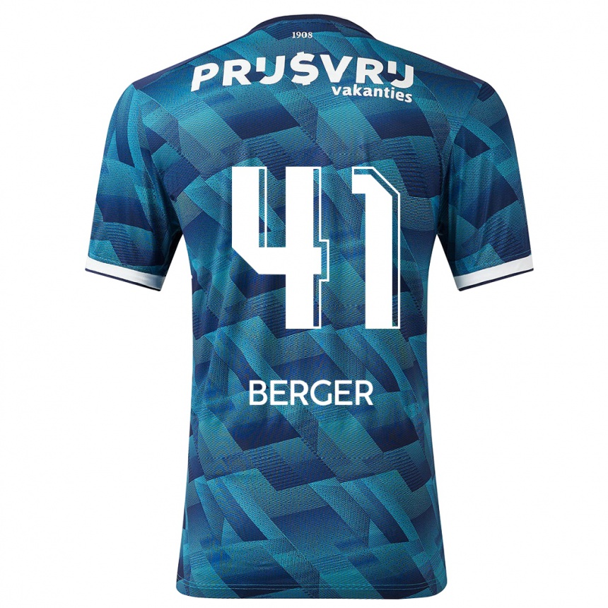 Niño Fútbol Camiseta Mannou Berger #41 Azul 2ª Equipación 2023/24