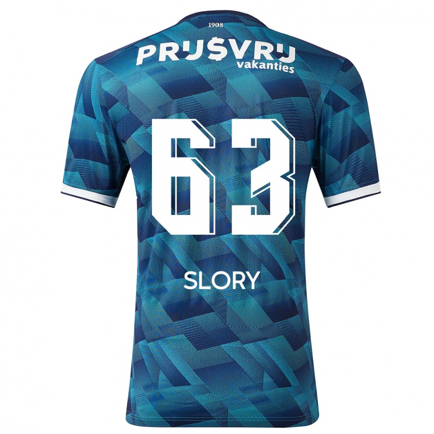 Niño Fútbol Camiseta Jaden Slory #63 Azul 2ª Equipación 2023/24