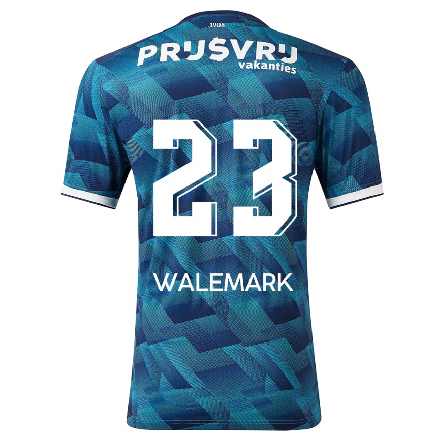 Niño Fútbol Camiseta Patrik Walemark #23 Azul 2ª Equipación 2023/24