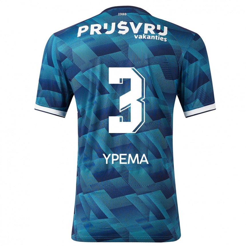 Niño Fútbol Camiseta Danique Ypema #3 Azul 2ª Equipación 2023/24