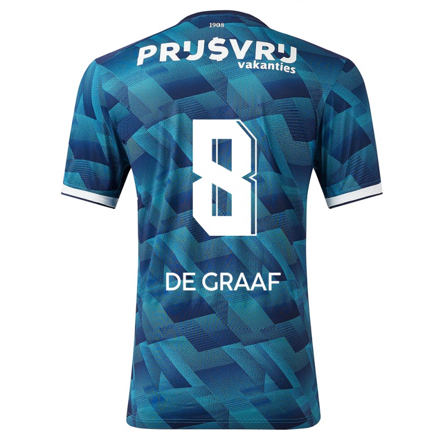 Niño Fútbol Camiseta Esmee De Graaf #8 Azul 2ª Equipación 2023/24