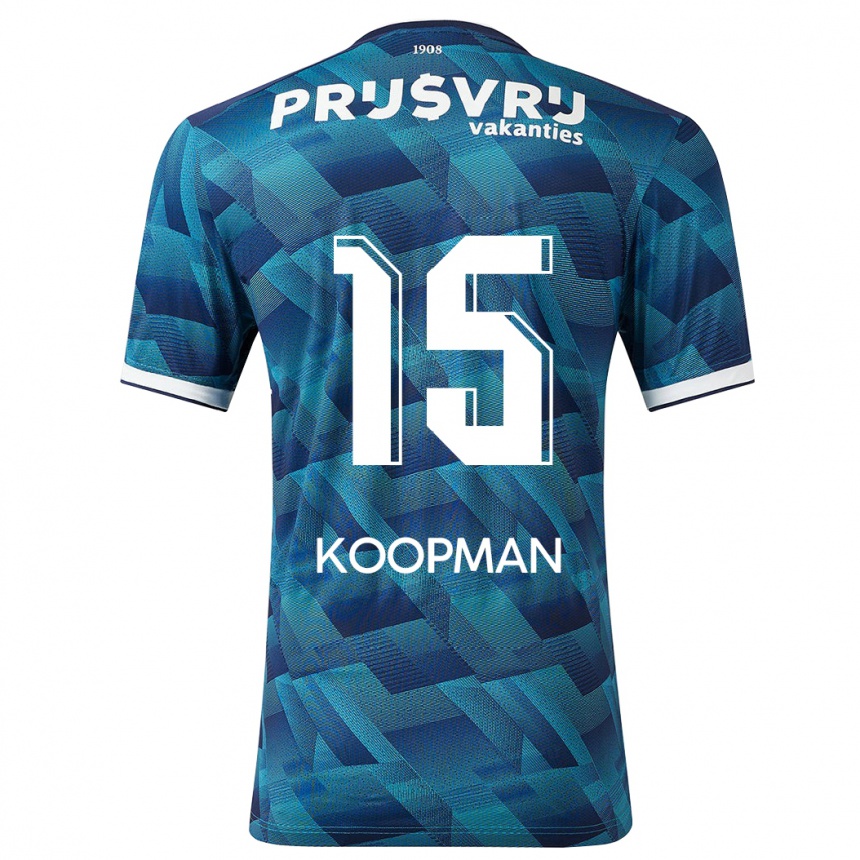 Niño Fútbol Camiseta Sanne Koopman #15 Azul 2ª Equipación 2023/24