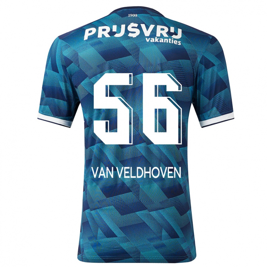 Niño Fútbol Camiseta Kars Van Veldhoven #56 Azul 2ª Equipación 2023/24