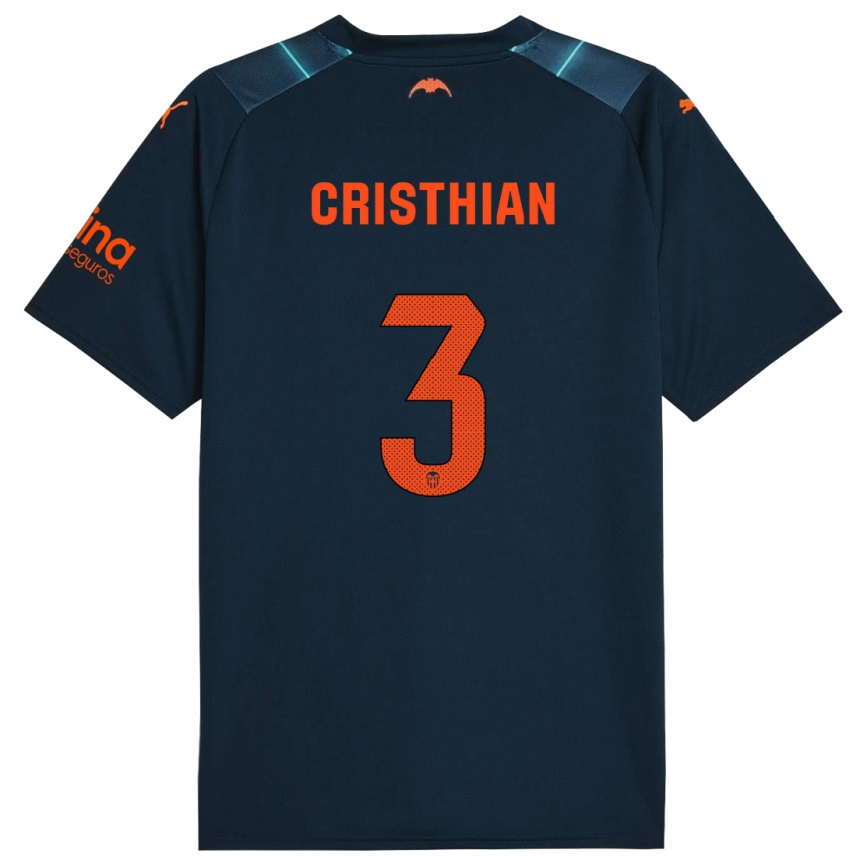 Niño Fútbol Camiseta Cristhian Mosquera #3 Azul Marino 2ª Equipación 2023/24