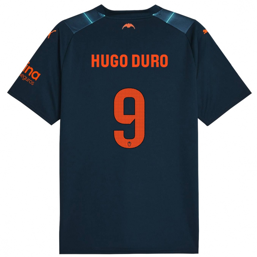 Niño Fútbol Camiseta Hugo Duro #9 Azul Marino 2ª Equipación 2023/24