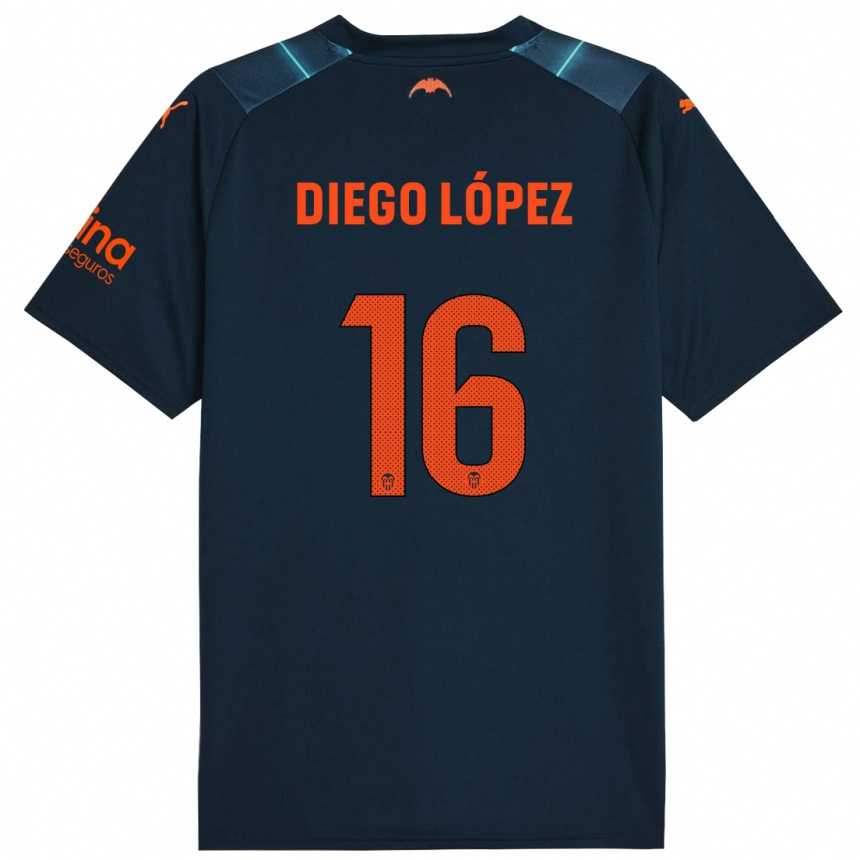 Niño Fútbol Camiseta Diego López #16 Azul Marino 2ª Equipación 2023/24