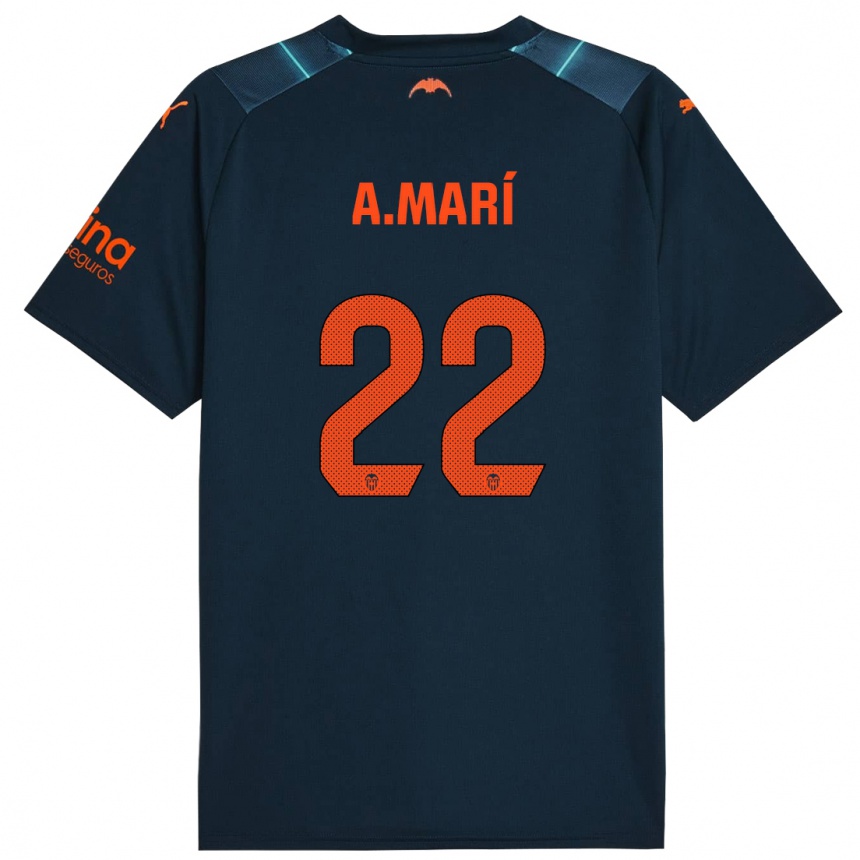 Niño Fútbol Camiseta Alberto Marí #22 Azul Marino 2ª Equipación 2023/24