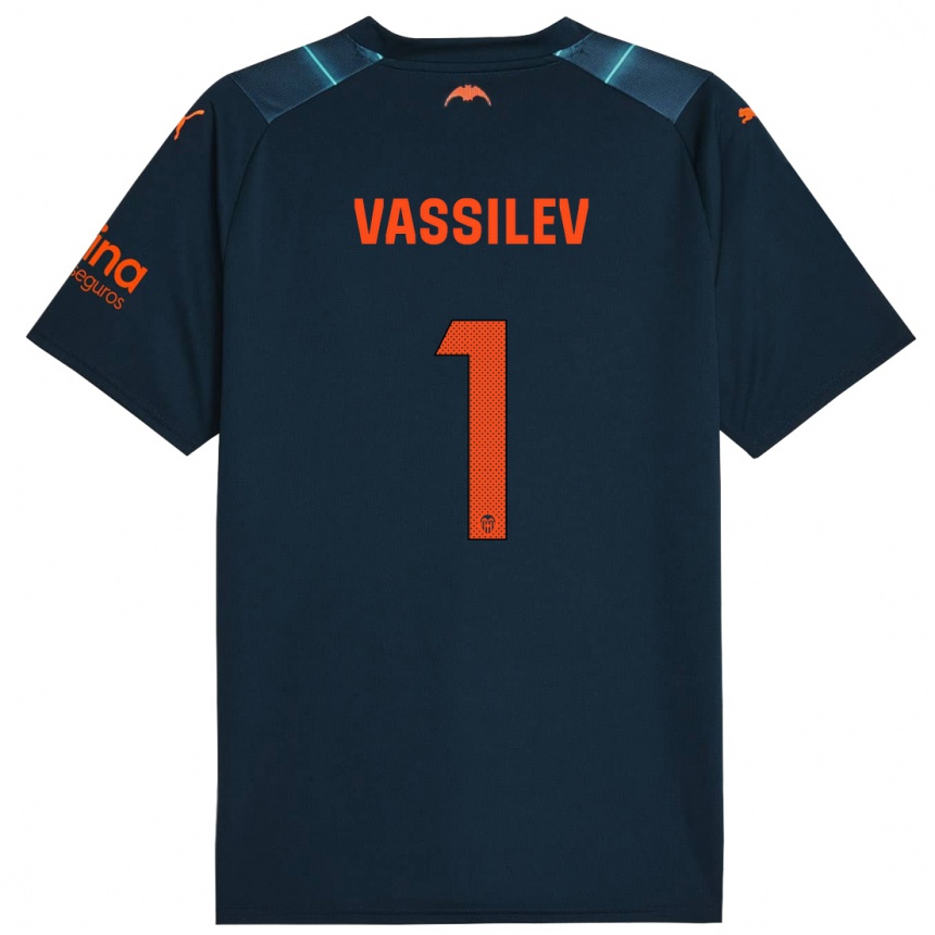 Niño Fútbol Camiseta David Vassilev #1 Azul Marino 2ª Equipación 2023/24