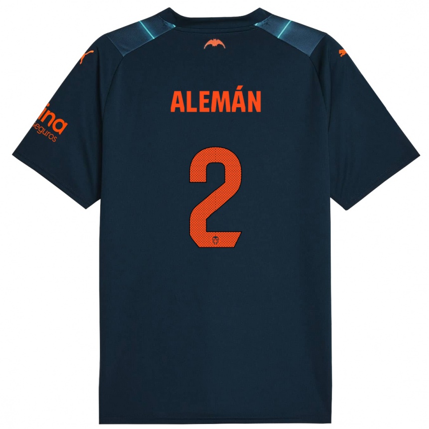 Niño Fútbol Camiseta Carlos Alemán #2 Azul Marino 2ª Equipación 2023/24