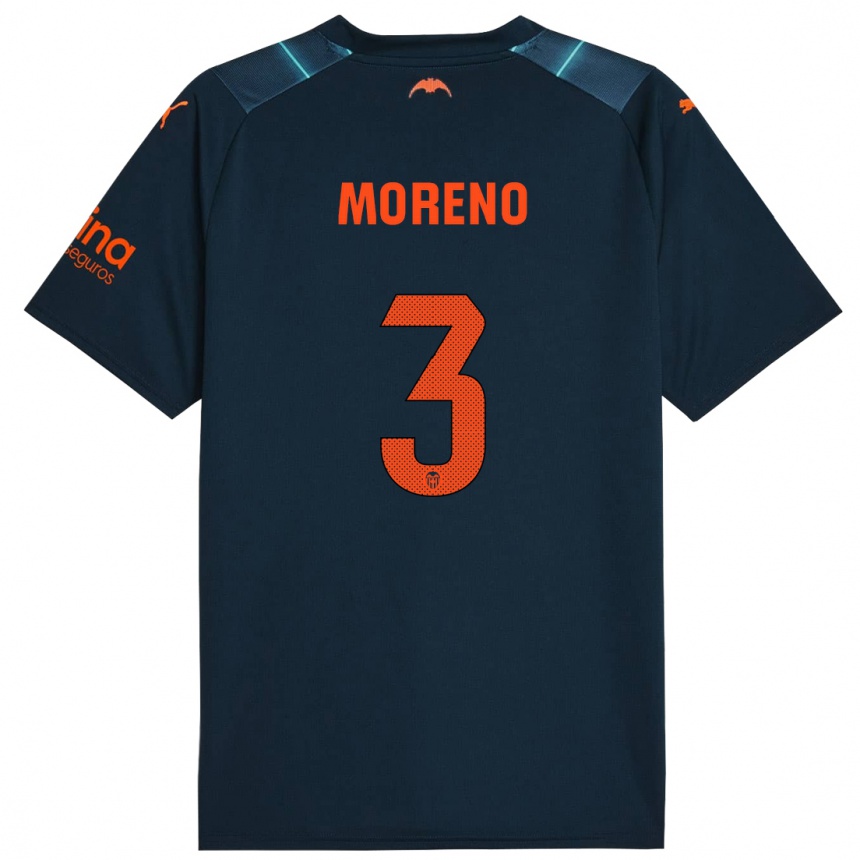 Niño Fútbol Camiseta Diego Moreno #3 Azul Marino 2ª Equipación 2023/24