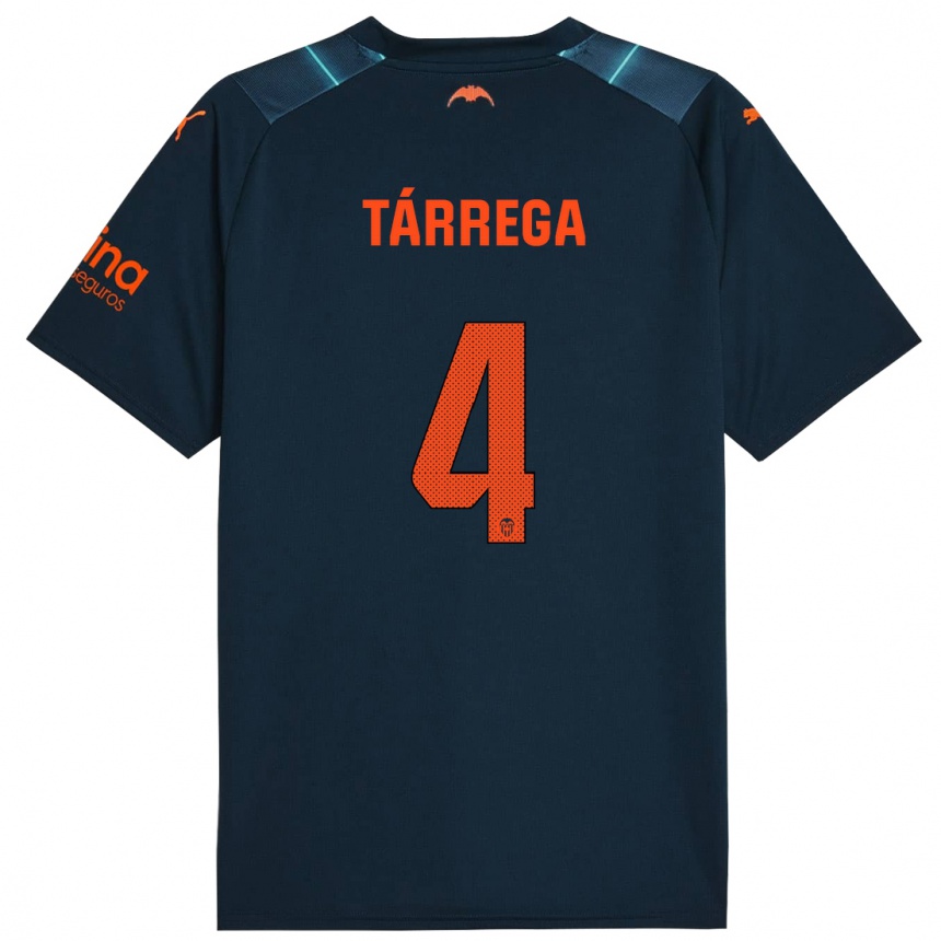 Niño Fútbol Camiseta César Tárrega #4 Azul Marino 2ª Equipación 2023/24