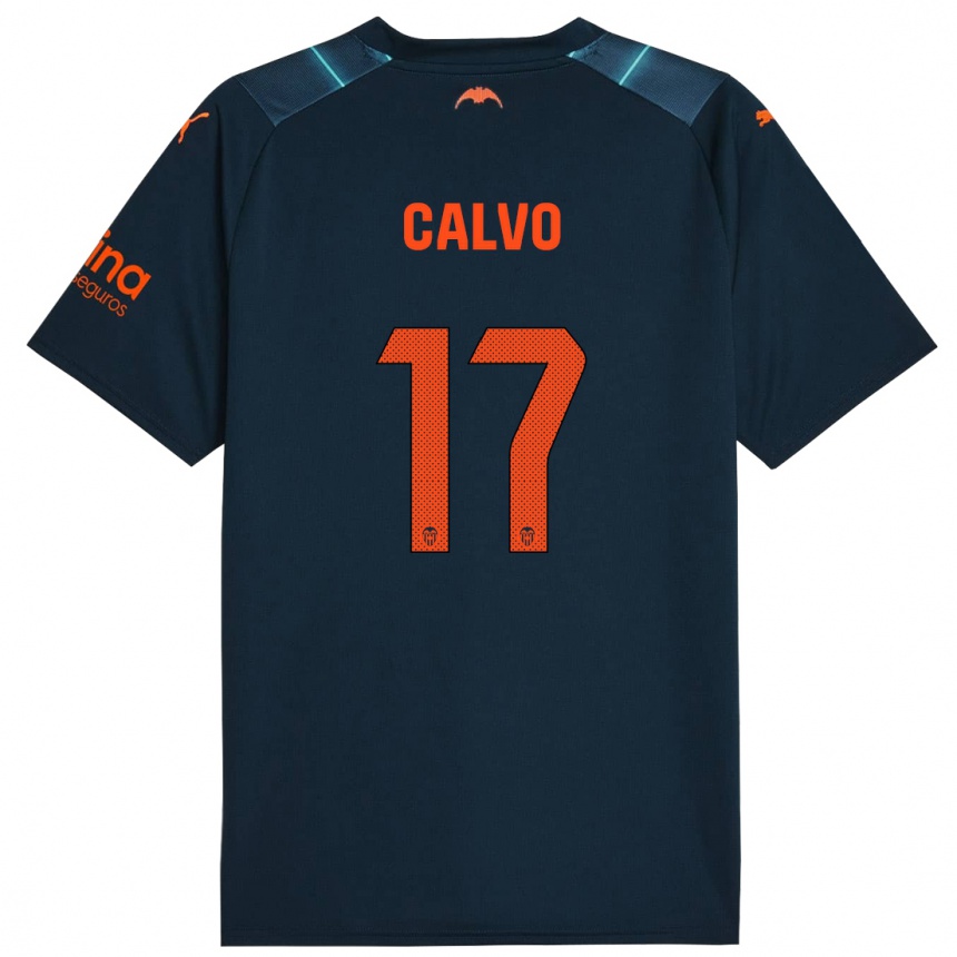 Niño Fútbol Camiseta Borja Calvo #17 Azul Marino 2ª Equipación 2023/24