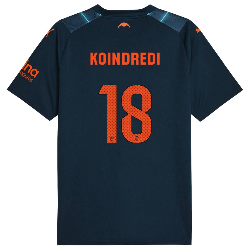 Niño Fútbol Camiseta Koba Koindredi #18 Azul Marino 2ª Equipación 2023/24