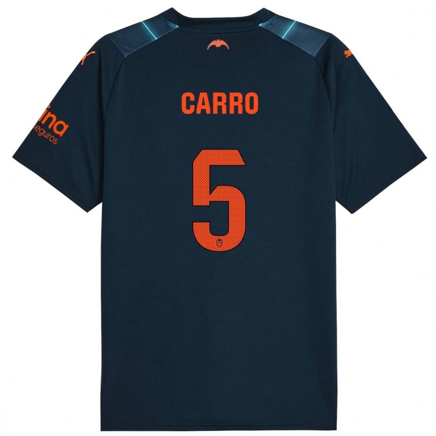 Niño Fútbol Camiseta Marta Carro #5 Azul Marino 2ª Equipación 2023/24