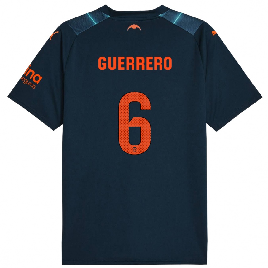 Niño Fútbol Camiseta Paula Guerrero #6 Azul Marino 2ª Equipación 2023/24