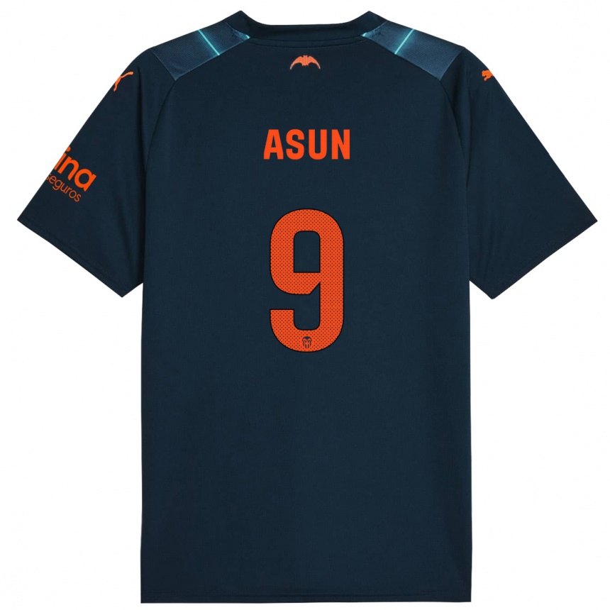 Niño Fútbol Camiseta Asun #9 Azul Marino 2ª Equipación 2023/24