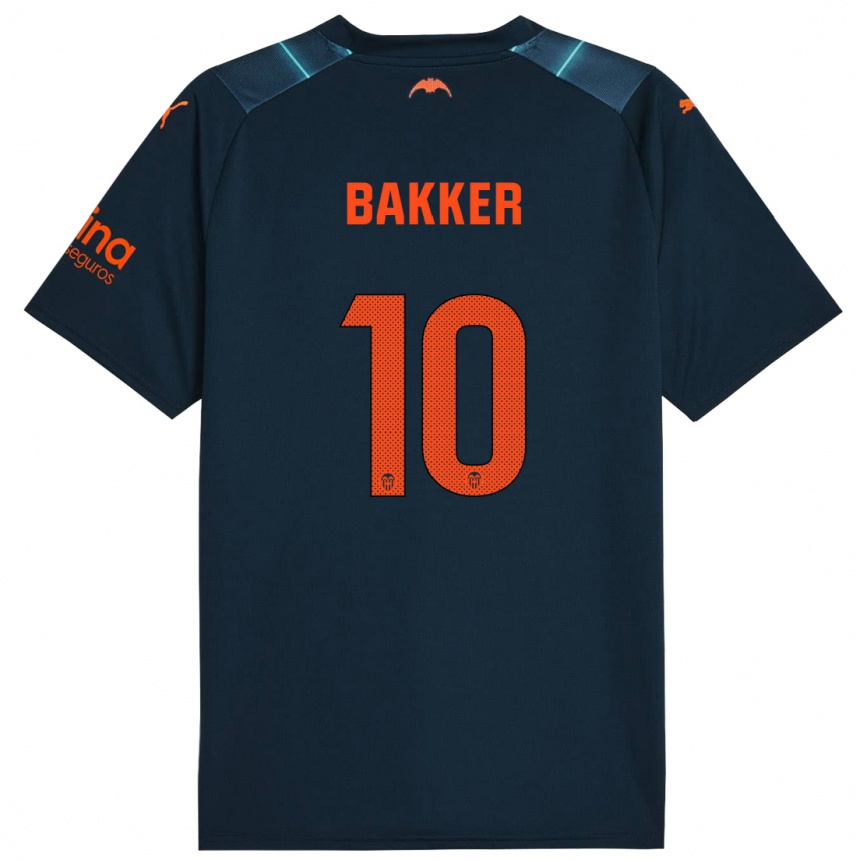 Niño Fútbol Camiseta Linda Bakker #10 Azul Marino 2ª Equipación 2023/24