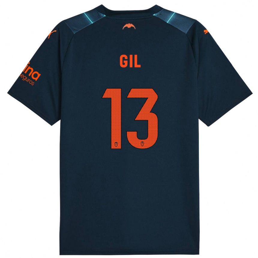 Niño Fútbol Camiseta Noelia Gil #13 Azul Marino 2ª Equipación 2023/24