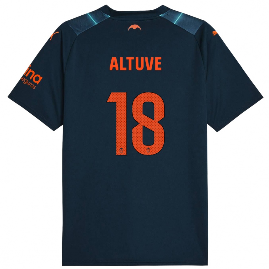 Niño Fútbol Camiseta Oriana Altuve #18 Azul Marino 2ª Equipación 2023/24