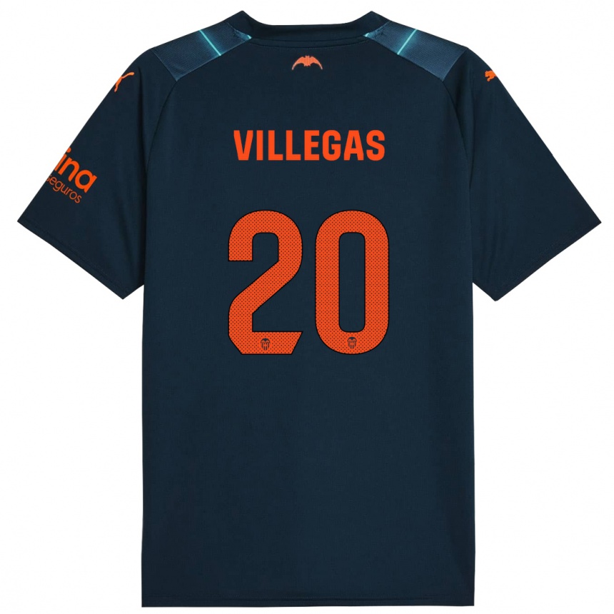 Niño Fútbol Camiseta Noelia Villegas #20 Azul Marino 2ª Equipación 2023/24