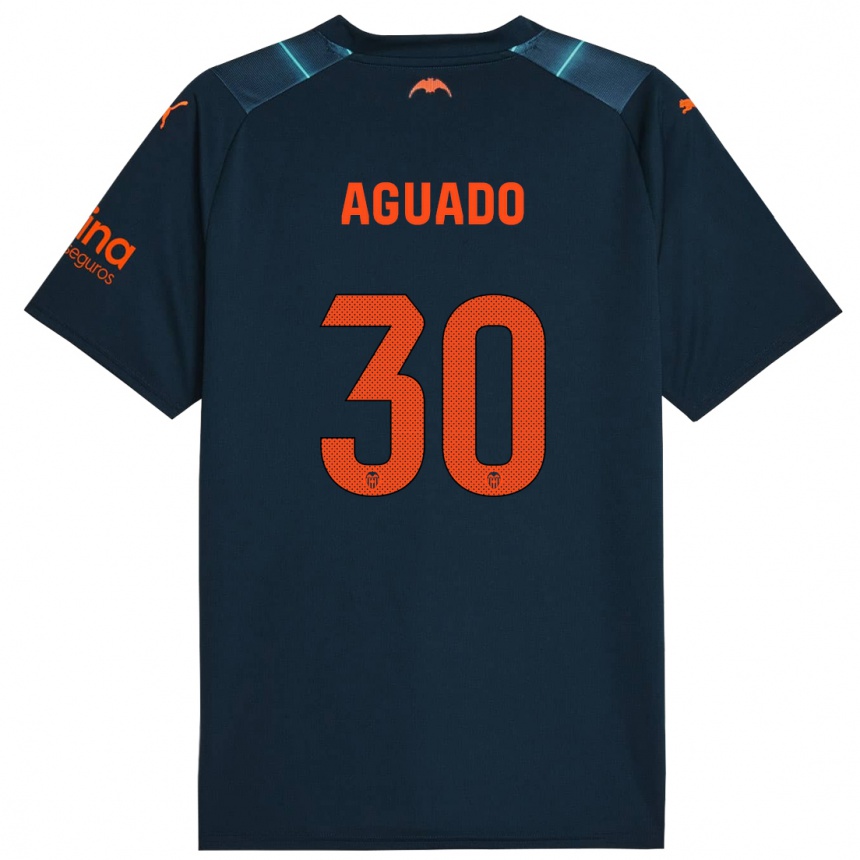 Niño Fútbol Camiseta Julia Aguado #30 Azul Marino 2ª Equipación 2023/24