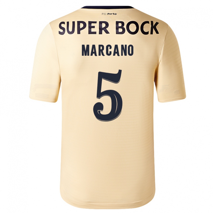 Niño Fútbol Camiseta Iván Marcano #5 Beige-Dorado 2ª Equipación 2023/24