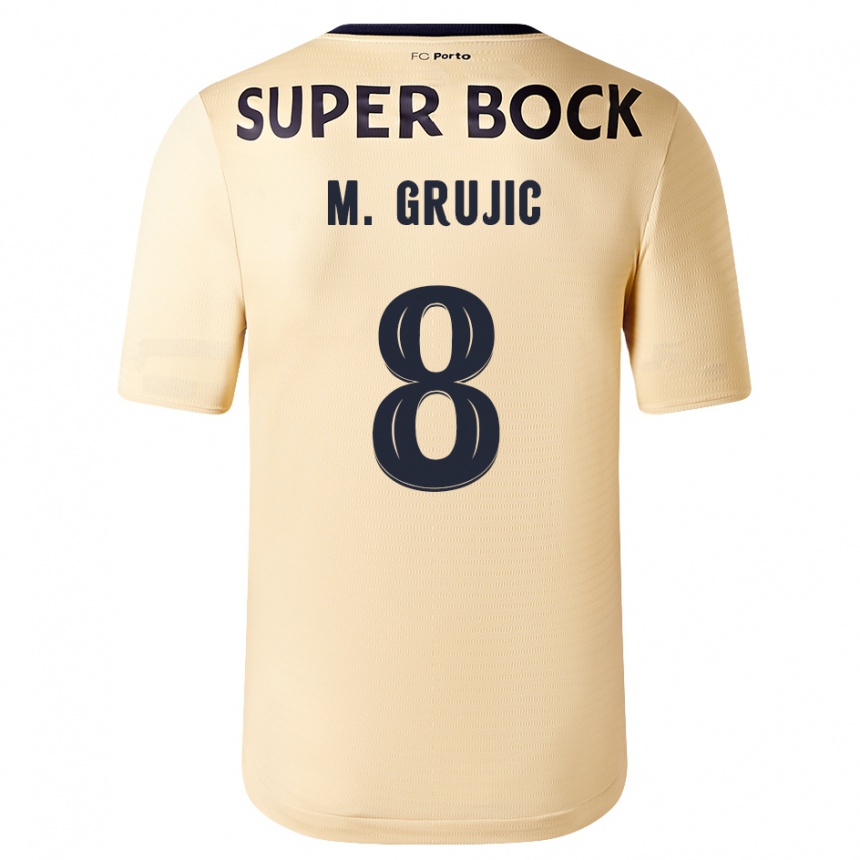 Niño Fútbol Camiseta Marko Grujic #8 Beige-Dorado 2ª Equipación 2023/24