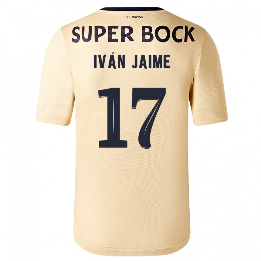 Niño Fútbol Camiseta Iván Jaime #17 Beige-Dorado 2ª Equipación 2023/24