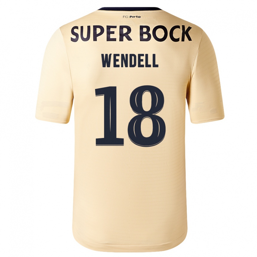 Niño Fútbol Camiseta Wendell #18 Beige-Dorado 2ª Equipación 2023/24