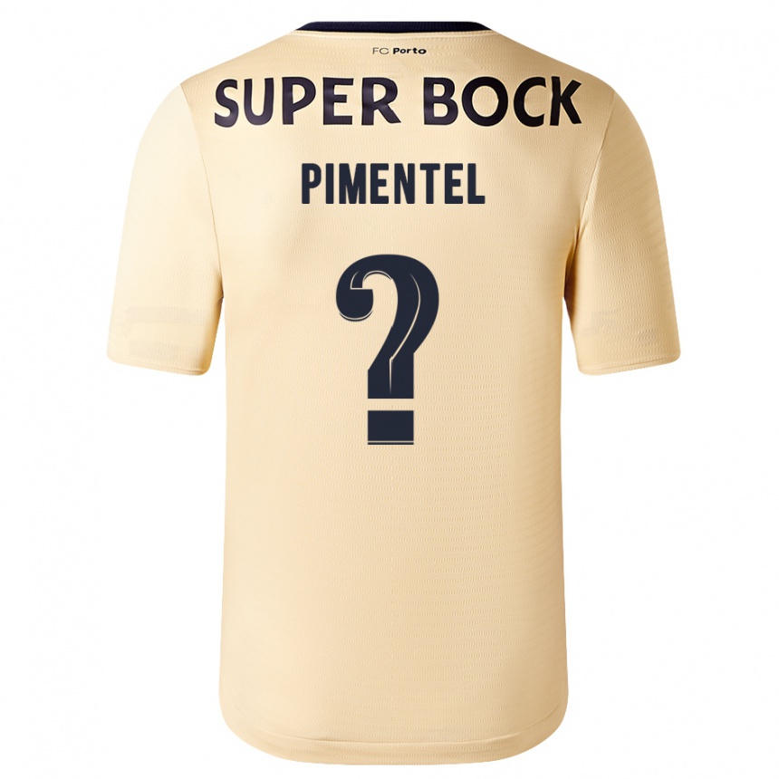 Niño Fútbol Camiseta Eric Pimentel #0 Beige-Dorado 2ª Equipación 2023/24