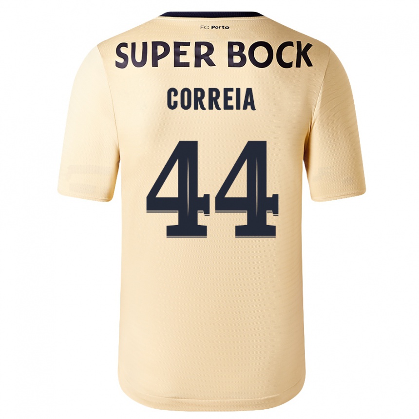 Niño Fútbol Camiseta Romain Correia #44 Beige-Dorado 2ª Equipación 2023/24