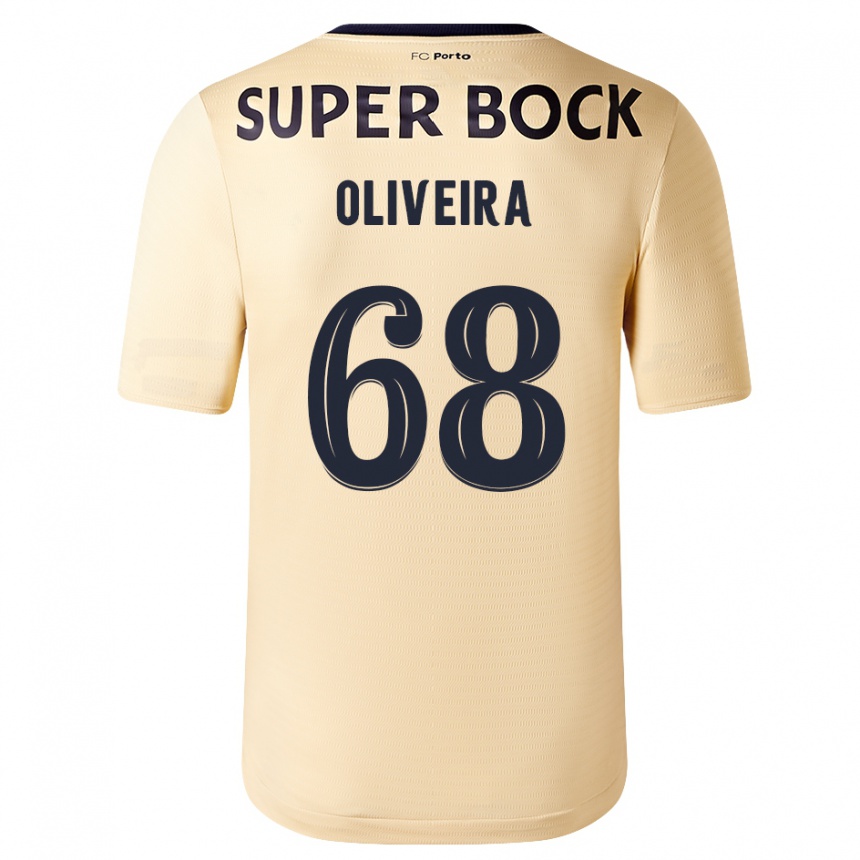 Niño Fútbol Camiseta André Oliveira #68 Beige-Dorado 2ª Equipación 2023/24