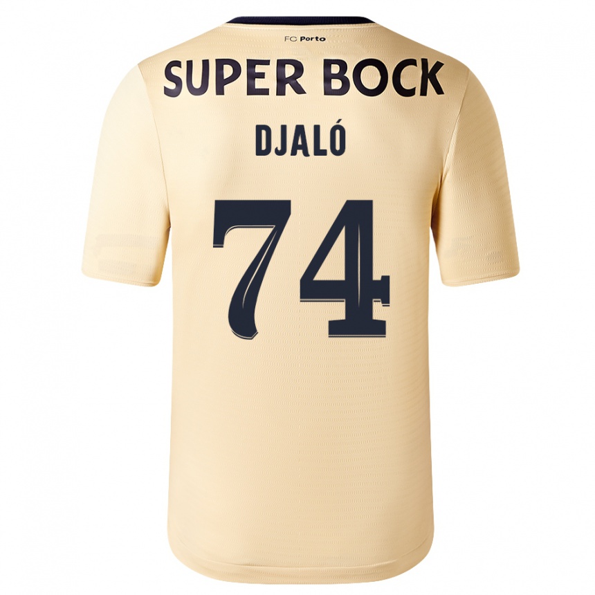 Niño Fútbol Camiseta Ussumane Djaló #74 Beige-Dorado 2ª Equipación 2023/24