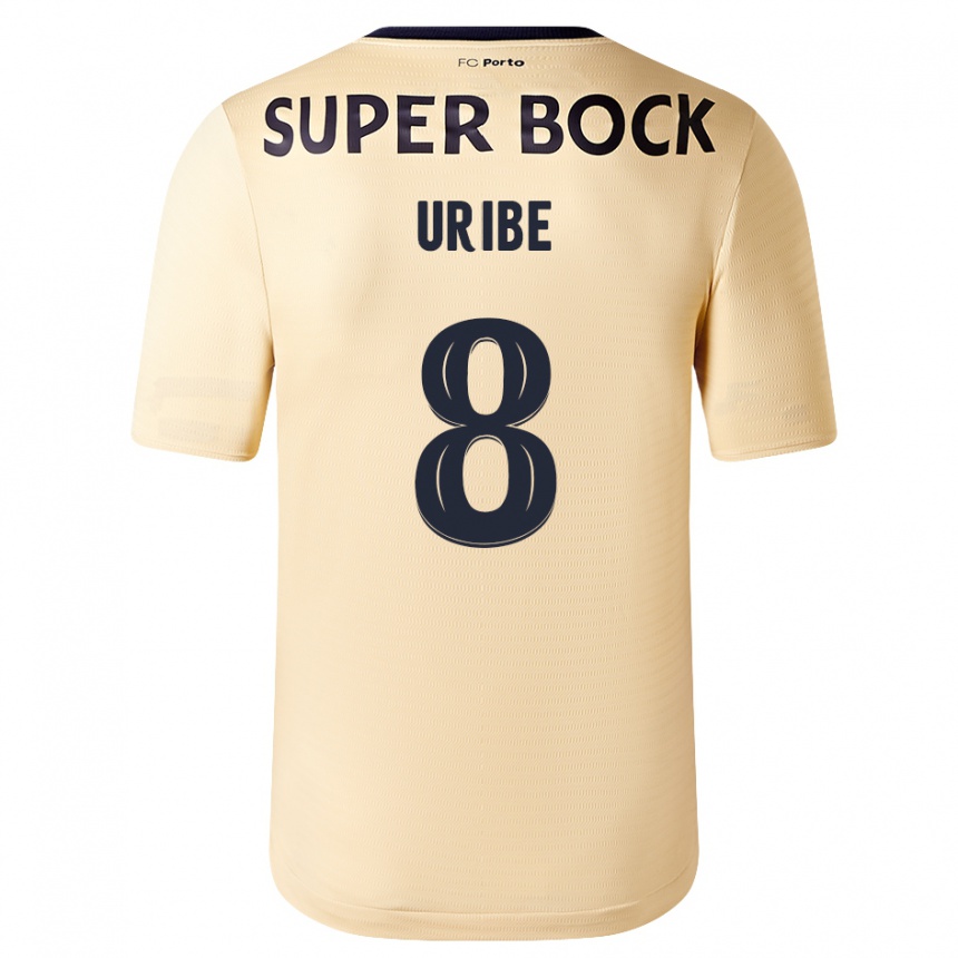 Niño Fútbol Camiseta Mateus Uribe #8 Beige-Dorado 2ª Equipación 2023/24