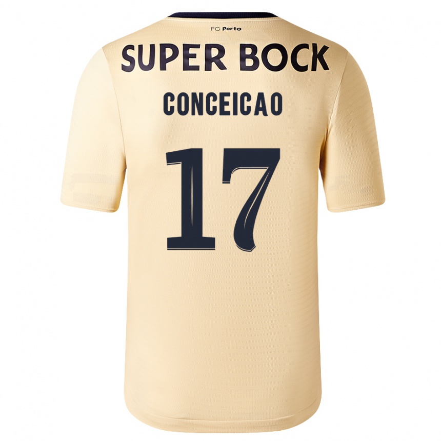 Niño Fútbol Camiseta Rodrigo Conceicao #17 Beige-Dorado 2ª Equipación 2023/24