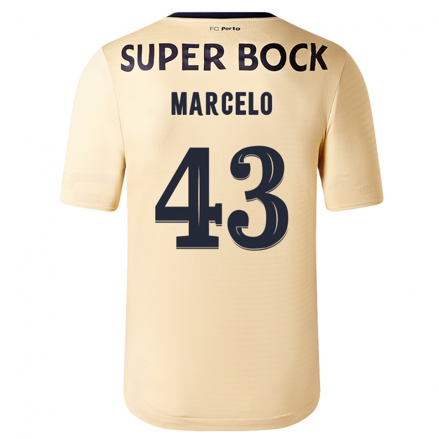 Niño Fútbol Camiseta Joao Marcelo #43 Beige-Dorado 2ª Equipación 2023/24