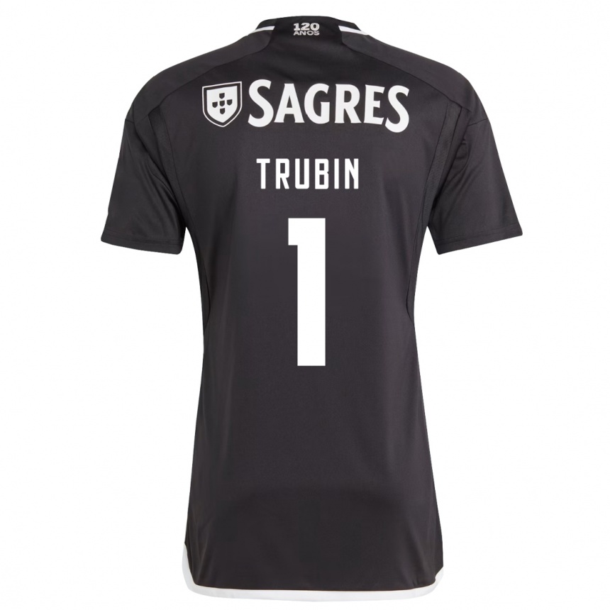 Niño Fútbol Camiseta Anatoliy Trubin #1 Negro 2ª Equipación 2023/24