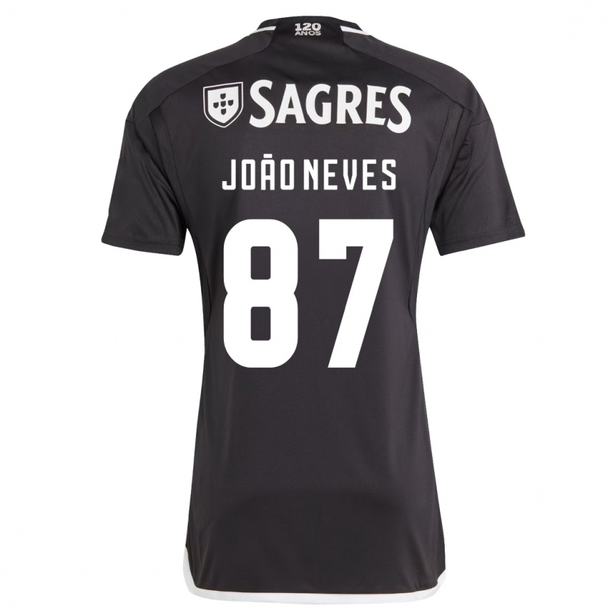 Niño Fútbol Camiseta João Neves #87 Negro 2ª Equipación 2023/24