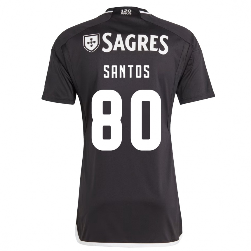 Niño Fútbol Camiseta Pedro Santos #80 Negro 2ª Equipación 2023/24