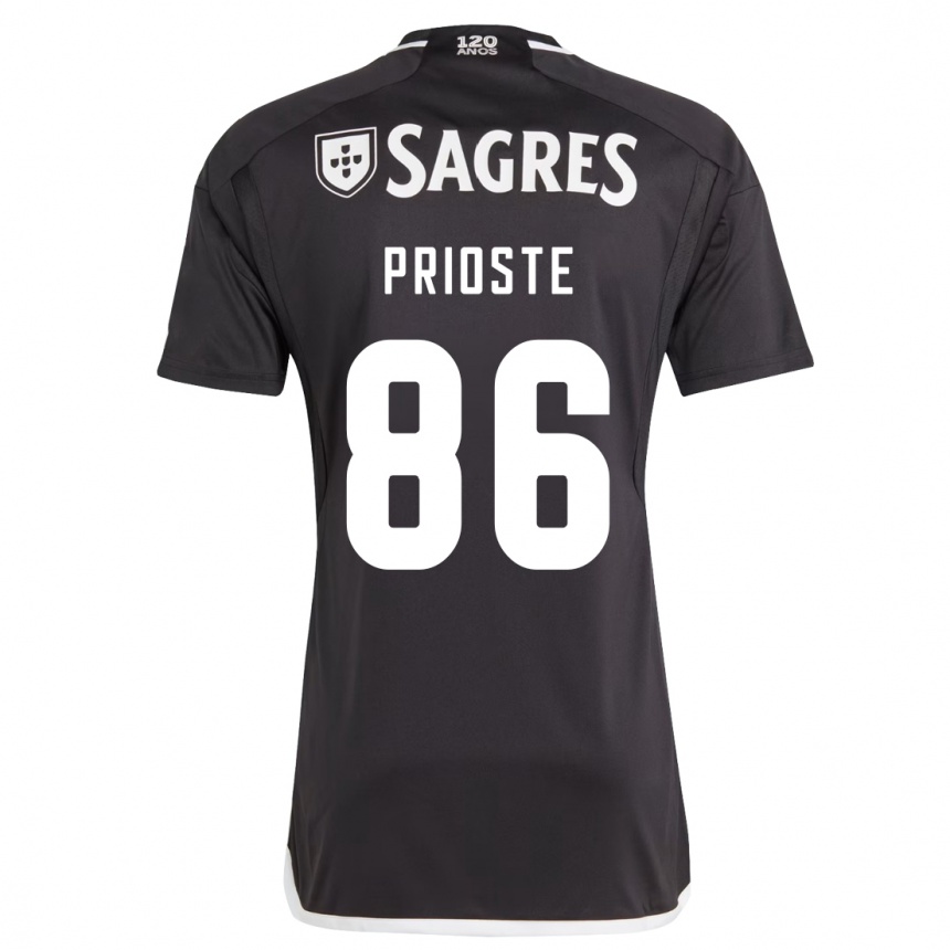 Niño Fútbol Camiseta Diogo Prioste #86 Negro 2ª Equipación 2023/24