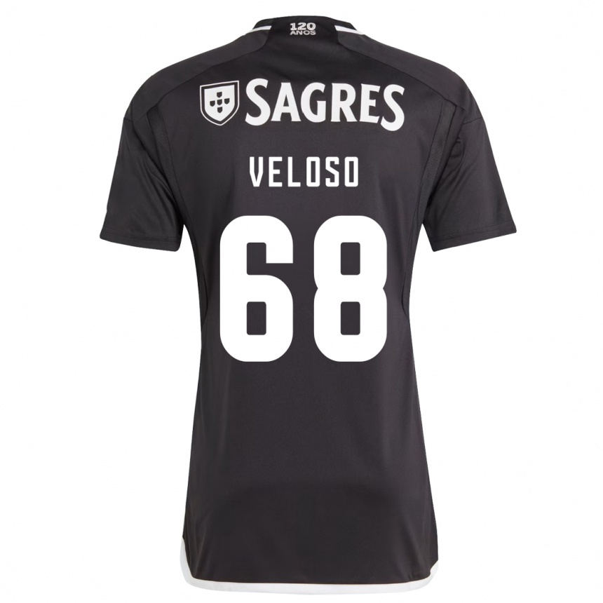 Niño Fútbol Camiseta João Veloso #68 Negro 2ª Equipación 2023/24