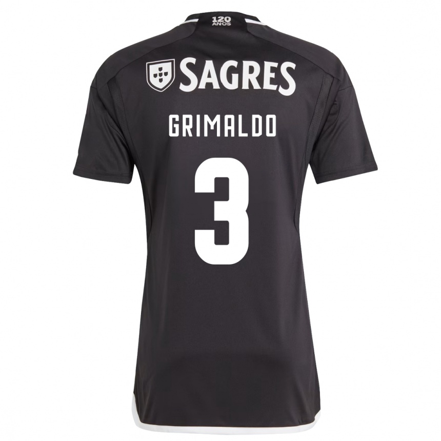 Niño Fútbol Camiseta Alejandro Grimaldo #3 Negro 2ª Equipación 2023/24