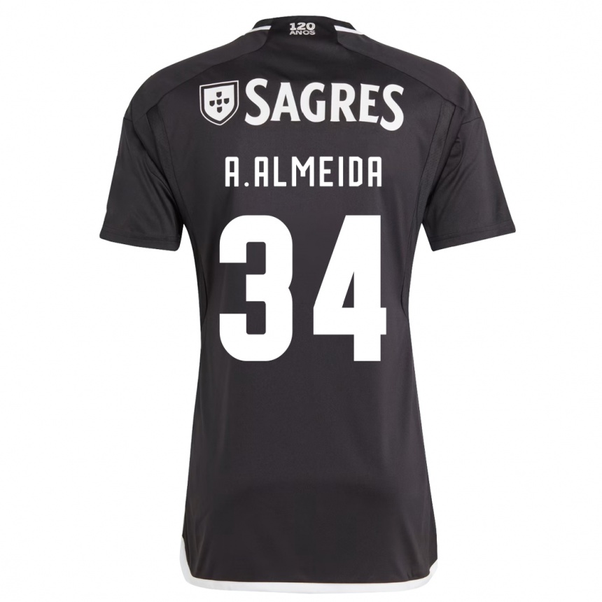 Niño Fútbol Camiseta Andre Almeida #34 Negro 2ª Equipación 2023/24