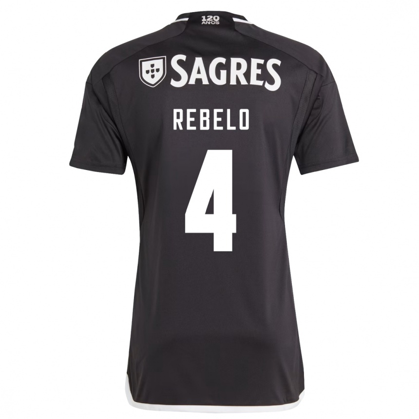 Niño Fútbol Camiseta Silvia Rebelo #4 Negro 2ª Equipación 2023/24