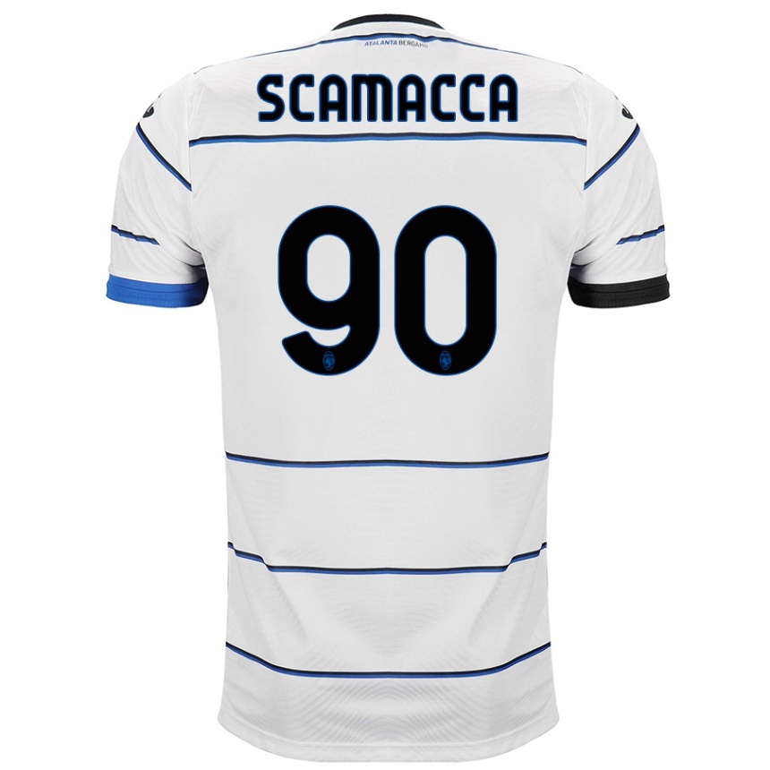 Niño Fútbol Camiseta Gianluca Scamacca #90 Blanco 2ª Equipación 2023/24