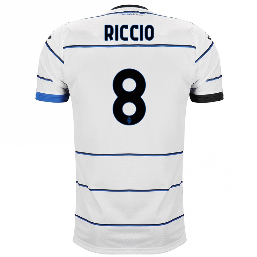 Niño Fútbol Camiseta Lorenzo Riccio #8 Blanco 2ª Equipación 2023/24