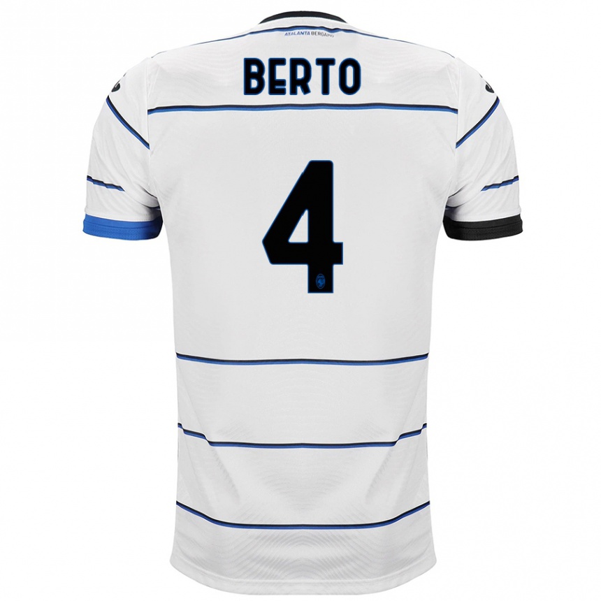 Niño Fútbol Camiseta Gabriele Berto #4 Blanco 2ª Equipación 2023/24